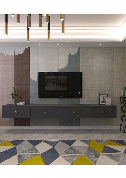 TDA2401A- Zuzu Double Duvara Montaj Tv Stand 240CM Antrasit