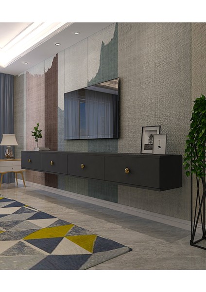 TDA2401A- Zuzu Double Duvara Montaj Tv Stand 240CM Antrasit fiyatları
