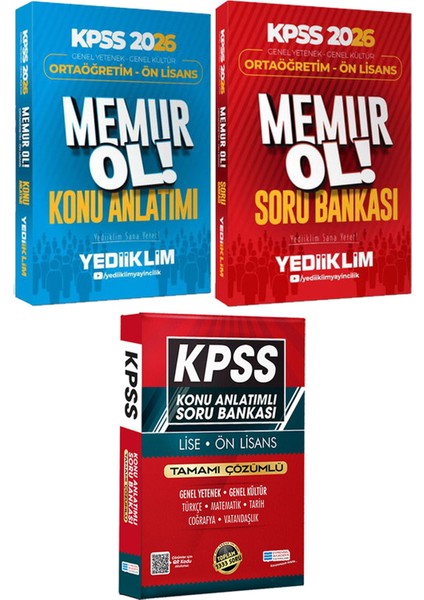 Kpss 2026 Ortaöğretim Ön Lisans Memur Ol! Konu ve Soru - Lise Önlisans Konu Ant. Soru