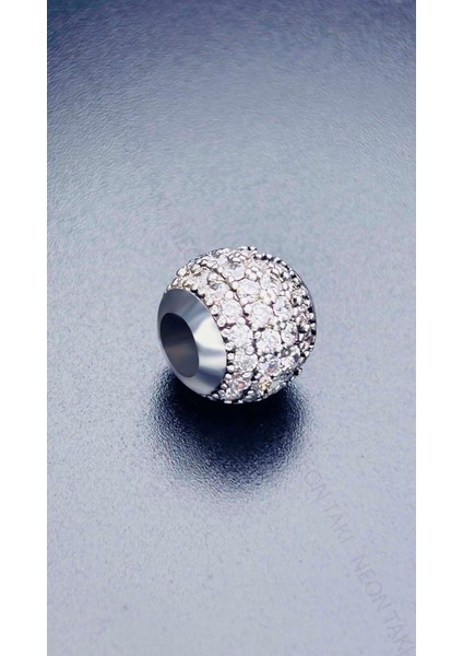 Küre, Dört Sıra Zirkon Taşlı, Pan Bileklik için Çelik Charm 2, Gümüş Renk (BİLEKLİK DAHİL DEĞİL!!) modelleri