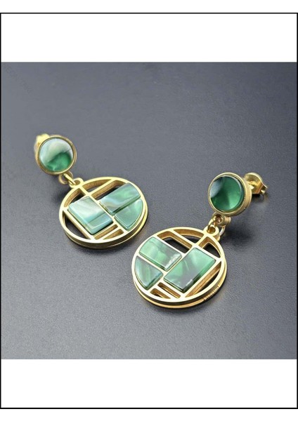 Sallantılı Model, Paslanmaz Çelik Küpe 517, Kasa Altın Renk modelleri