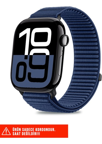 Apple Watch 4/5/6/7/8/9/10/se/ultra/ultra2 44MM/45MM/49MM ve Seri 10 46MM Uyumlu Hasır Örgü Kordon