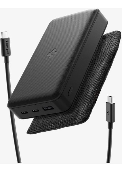 30000 mAh 30W USB-C + USB-A Giriş / Çıkış Hızlı Şarj 3 Portlu Powerbank / 1 Metre Type-C Harici Kablolu Taşınabilir Şarj Cihazı + Taşıma Çantası Dahil EA3030 Black - ABA09435
