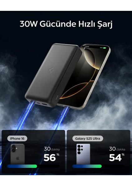 30000 mAh 30W USB-C + USB-A Giriş / Çıkış Hızlı Şarj 3 Portlu Powerbank / 1 Metre Type-C Harici Kablolu Taşınabilir Şarj Cihazı + Taşıma Çantası Dahil EA3030 Black - ABA09435 fırsatları