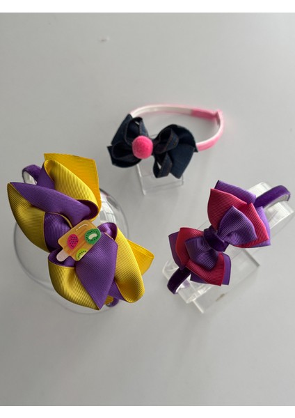 Kız Çocukları Için 3'lü Saç Taçı Seti – Şirin ve Renkli Tasarımlar