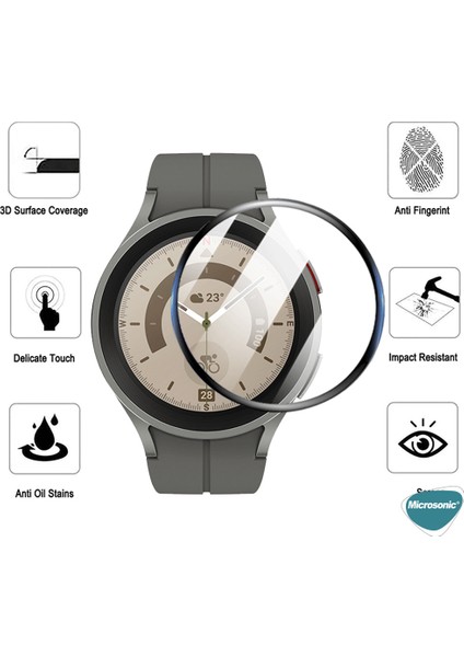 Samsung Galaxy Watch 8 Classic 46MM Tam Kaplayan Nano Cam Ekran Koruyucu Siyah
