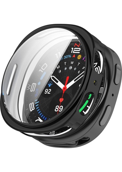 Samsung Galaxy Watch 8 44MM Kılıf Ekranı Tam Kaplayan 360 Full Round Soft Silicone Siyah