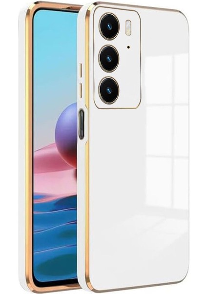 Realme C75 Kılıf Olive Plated Beyaz