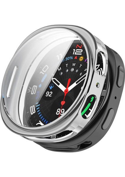 Samsung Galaxy Watch 8 40MM Kılıf Ekranı Tam Kaplayan 360 Full Round Soft Silicone Gümüş