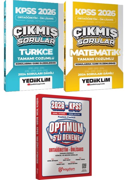 Kpss 2026 Ortaöğretim Ön Lisans Türkçe Matematik Çıkmış - Optimum 5 Deneme