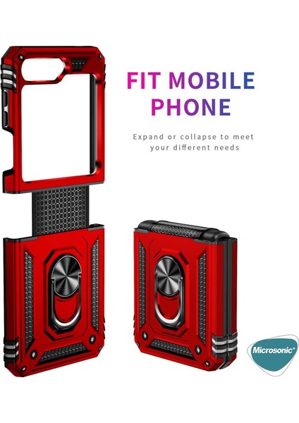 Samsung Galaxy Z Flip 7 Fe Kılıf Military Ring Holder Lacivert