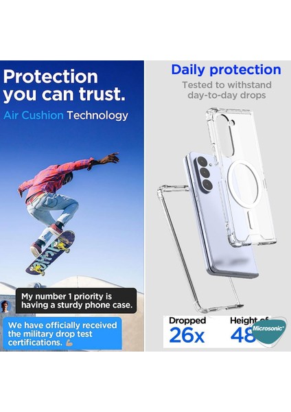 Samsung Galaxy Z Fold 6 Kılıf Magsafe Clear Soft Şeffaf