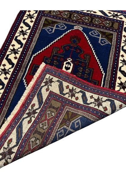 El Dokuma Sıfır Obruk Halısı 82X125 Lacivert Yün Kalın Halı modelleri