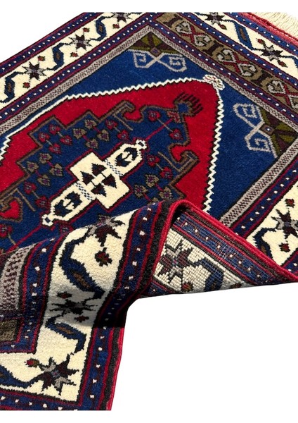 El Dokuma Sıfır Obruk Halısı 82X125 Lacivert Yün Kalın Halı fırsatları