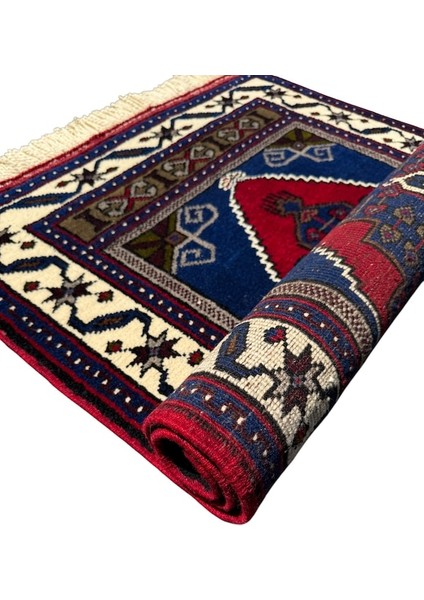 El Dokuma Sıfır Obruk Halısı 82X125 Lacivert Yün Kalın Halı indirimleri