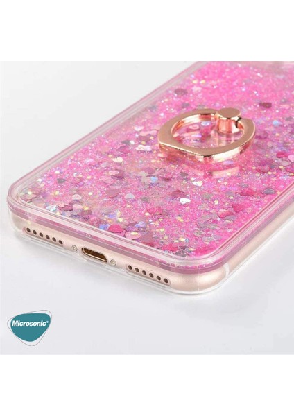 Apple iPhone 16 Pro Max Kılıf Glitter Liquid Holder Pembe
