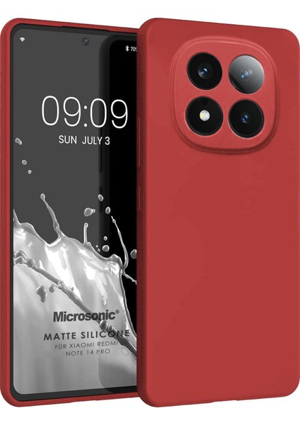 Matte Silicone Xiaomi Redmi Note 14 Pro 4g Kılıf Kırmızı