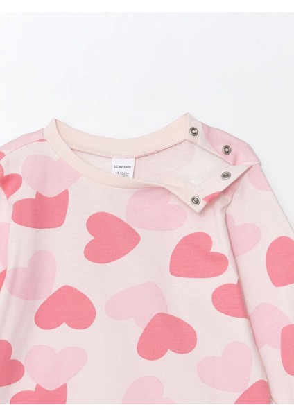 Lcw Baby Pembe Bisiklet Yaka Uzun Kollu Baskılı Kız Bebek Pijama Takımı modelleri