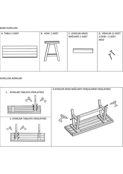 Ahşapbank BENCH100X34 cm fırsatları