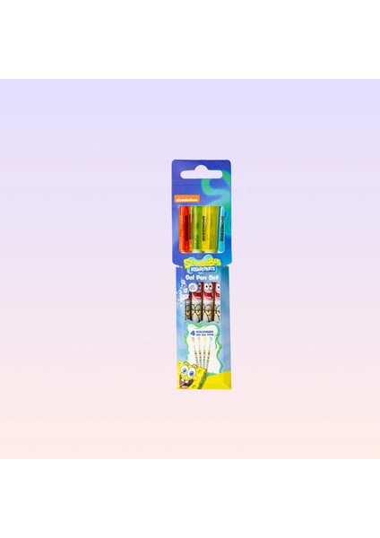 Sünger Bob Kare Pantolon Figürlü 4'lü Jel Kalem Seti