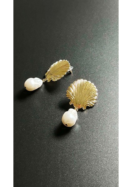 İnci Detaylı, İstiridye Küpe 637, Altın Renk modelleri