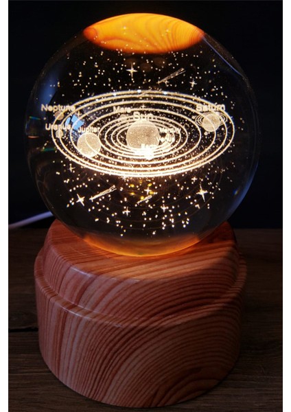 Dönen Küre Cam Küre Gezegenler Cam Küre Işıklı Dönen Küre Hediyelik