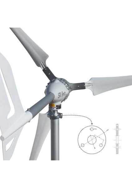 Set İ-700 W 12V/24V/48V Rüzgar Türbini + Hibrit Şarj Kontrol Cihazı Ista-Breeze modelleri