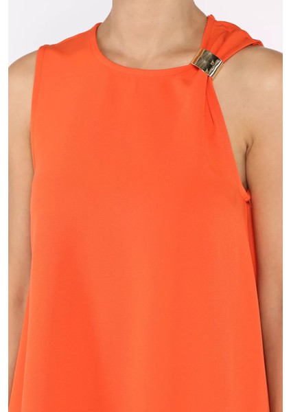 Omuz Tokalı Rahat Kısa Elbise P-00017965 fırsatları