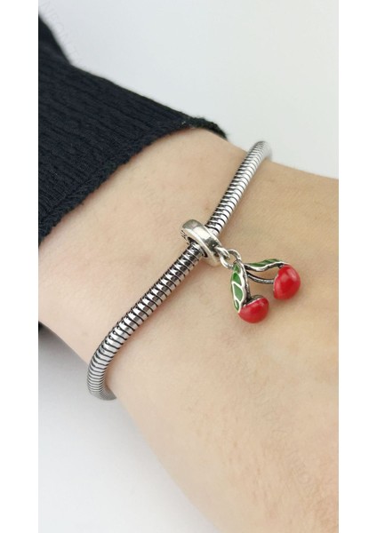 Kiraz, Sallantılı, Pan Bileklik için Çelik Charm 25 (BİLEKLİK DAHİL DEĞİLDİR!!) fiyatları