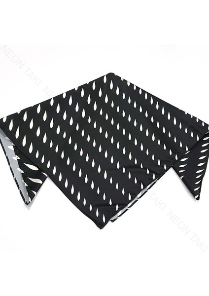 Siyah Fon, Beyaz Damlalar, Fular 6, 57cmx55cm fırsatları