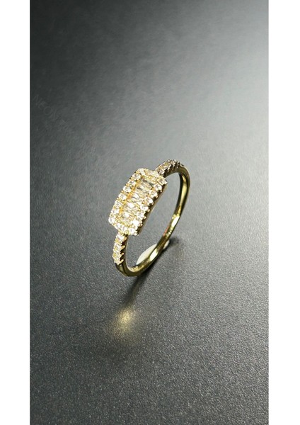 Zirkon Taş, Altın Kaplama, Paslanmaz Çelik Yüzük 167, Altın Renk, Ölçü 17mm modelleri