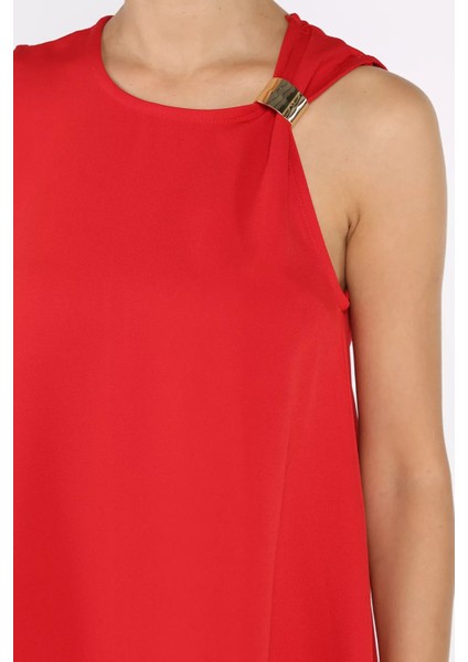 Omuz Tokalı Rahat Kısa Elbise P-00017965 fırsatları