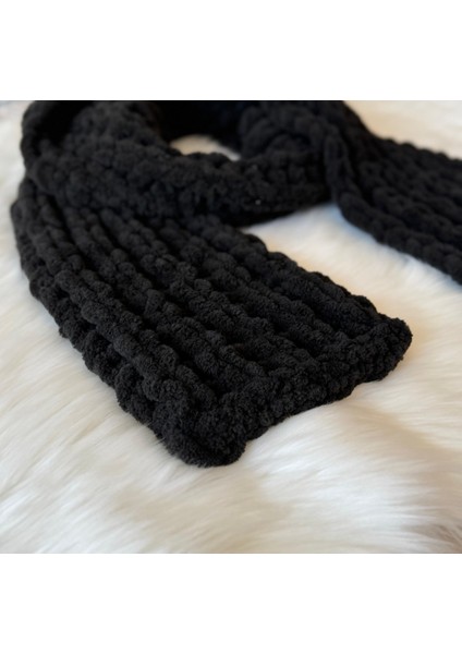 Siyah El Örgüsü Puffy Atkı fiyatları