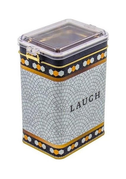 ER043-9B Mosaic Laugh Desenli Dikdörtgen Metal Saklama Kabı 8X10 cm fırsatları