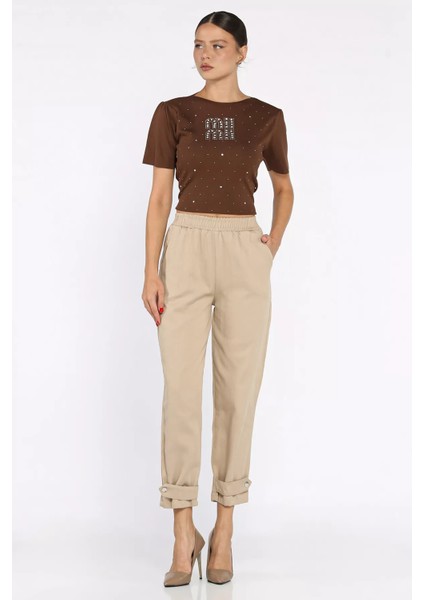 Bel Lastikli Gabardin Pantolon P-00017964