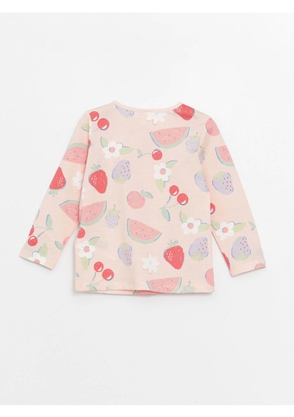 Lcw Baby Pembe Bisiklet Yaka Baskılı Kız Bebek Pijama Takımı modelleri