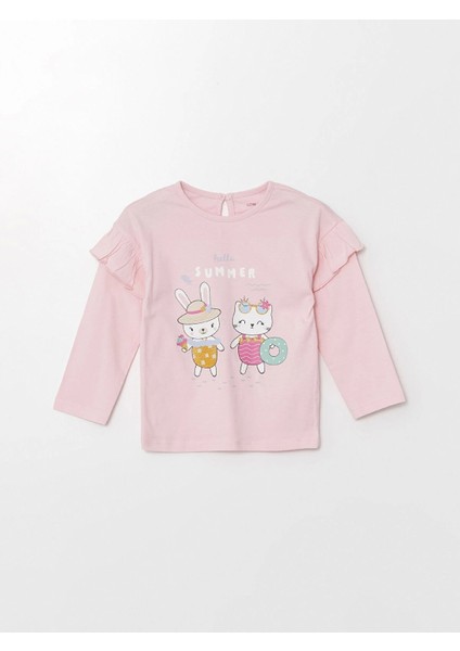 Lcw Baby Pembe Bisiklet Yaka Uzun Kollu Baskılı Kız Bebek Pijama Takımı fiyatları