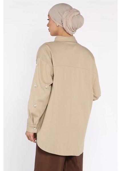 Taş Detaylı Gabardin Gömlek Tunik P-00017963 modelleri