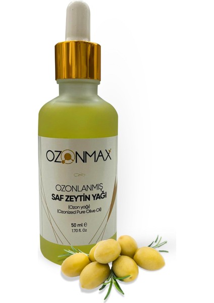 Ozon Yağı 50 ml (Ozonlanmış Saf Zeytin Yağı), Soğuk Sıkım, %100 Saf Ve Doğal Bakım,