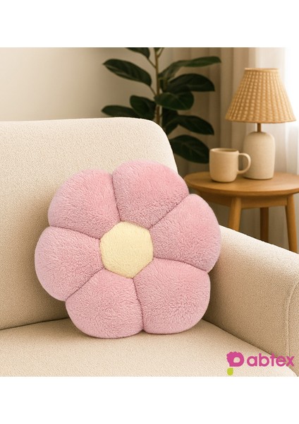 Dekoratif Papatya Şeklinde Peluş Yastık 40 cm – Yumuşak ve Konforlu Tasarım