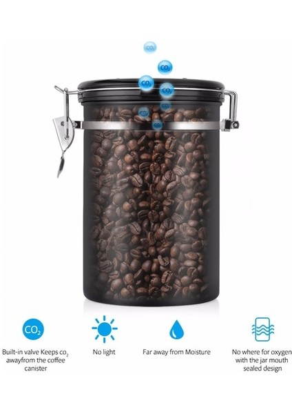 Kahve Konteyner Büyük Hava Geçirmez Paslanmaz Çelik Kahve Çay Depolama Teneke Kutu Siyah Mutfak Depolama Kovalar Kahve Tay Çay | Şişeler, Kavanozlar Ve Kutular (Yurt Dışından) fırsatları