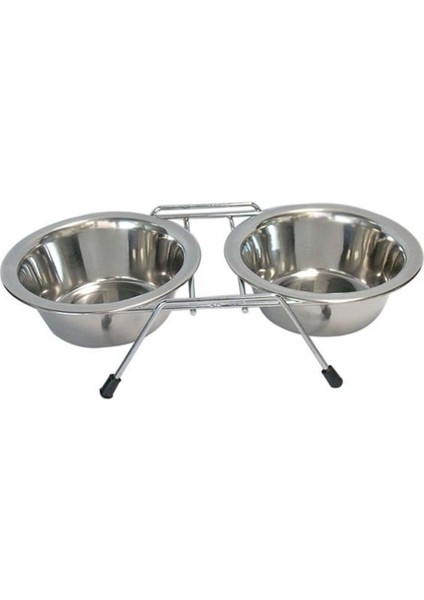 Tel Ayaklı İkili Çelik Mama Kabı 10 Oz fiyatları