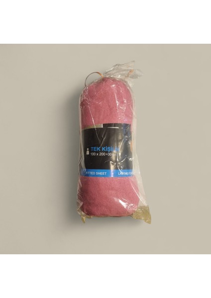 Tek Kişilik Lastikli Pamuklu Çarşaf Gül Kurusu