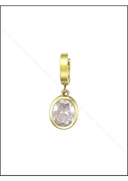 Zirkon Taşlı, Sallantılı Model, Paslanmaz Çelik Küpe 140, Altın Renk modelleri