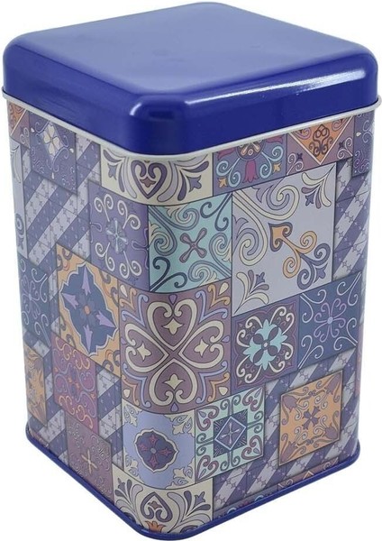 EF022-J7 Mor Ekose Desenli Desenli Kare Metal Saklama Kabı 11X11 cm fiyatları