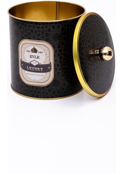 ER143-V2 Trellis Desenli Yuvarlak Metal Saklama Kabı 14 cm modelleri