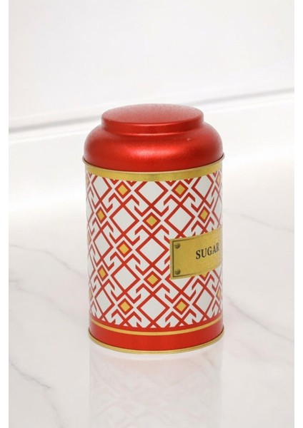 Turkish Red_Sugar Desenli Yuvarlak Metal Kutu, 10.5 x 15 cm, 1.1 lt modelleri