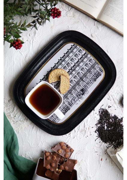 EE171-T9 City Desenli Oval Tepsi 24X31 cm