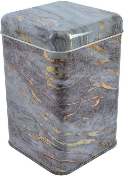 EF022-E4 Rock And Gold Light Desenli Kare Metal Saklama Kabı 11X11 cm fırsatları