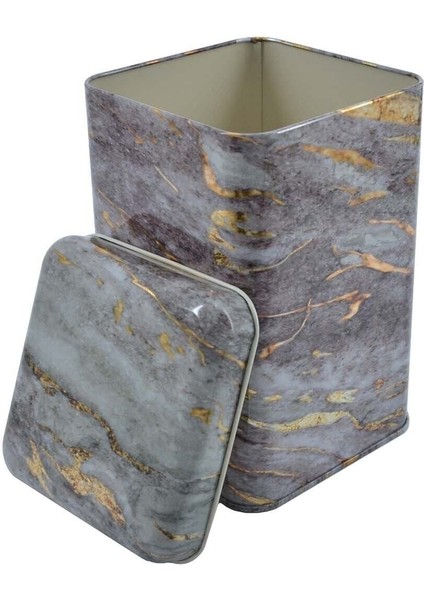 EF022-E4 Rock And Gold Light Desenli Kare Metal Saklama Kabı 11X11 cm indirimleri